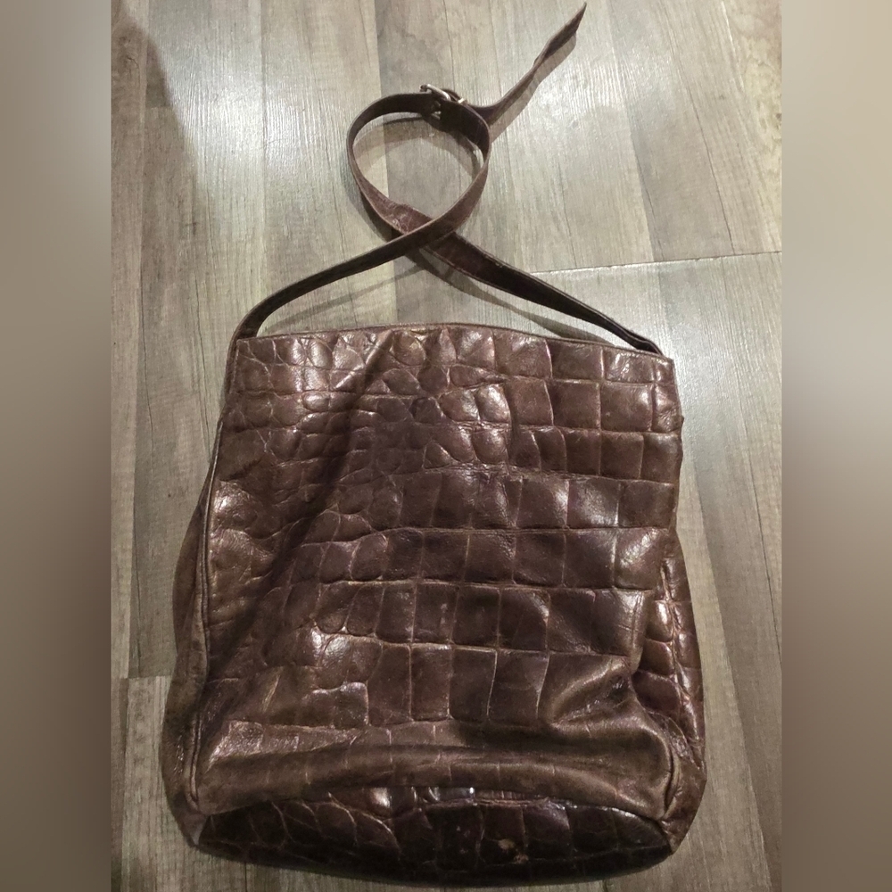 Boho Croc Embossed Patchwork Laptop Bag Casual Br… - image 8